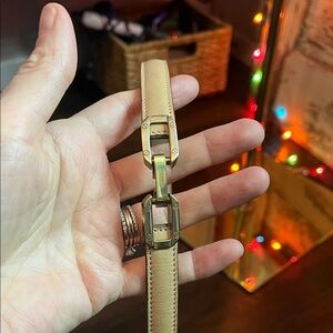 Chloe Tan Belt with Gold Buckle